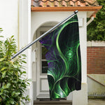 Green Fractal Print Polyester Flag