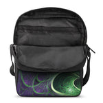 Green Fractal Print Rectangular Crossbody Bag