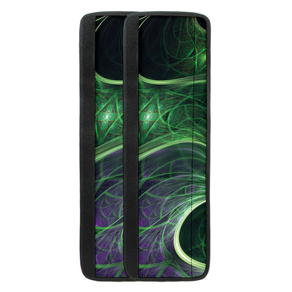 Green Fractal Print Refrigerator Handle Covers