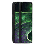 Green Fractal Print Refrigerator Handle Covers
