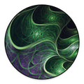 Green Fractal Print Round Floor Mat