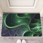 Green Fractal Print Rubber Doormat