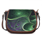 Green Fractal Print Saddle Bag