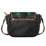 Green Fractal Print Saddle Bag