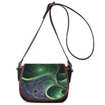 Green Fractal Print Saddle Bag