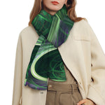 Green Fractal Print Scarf