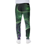 Green Fractal Print Scuba Joggers