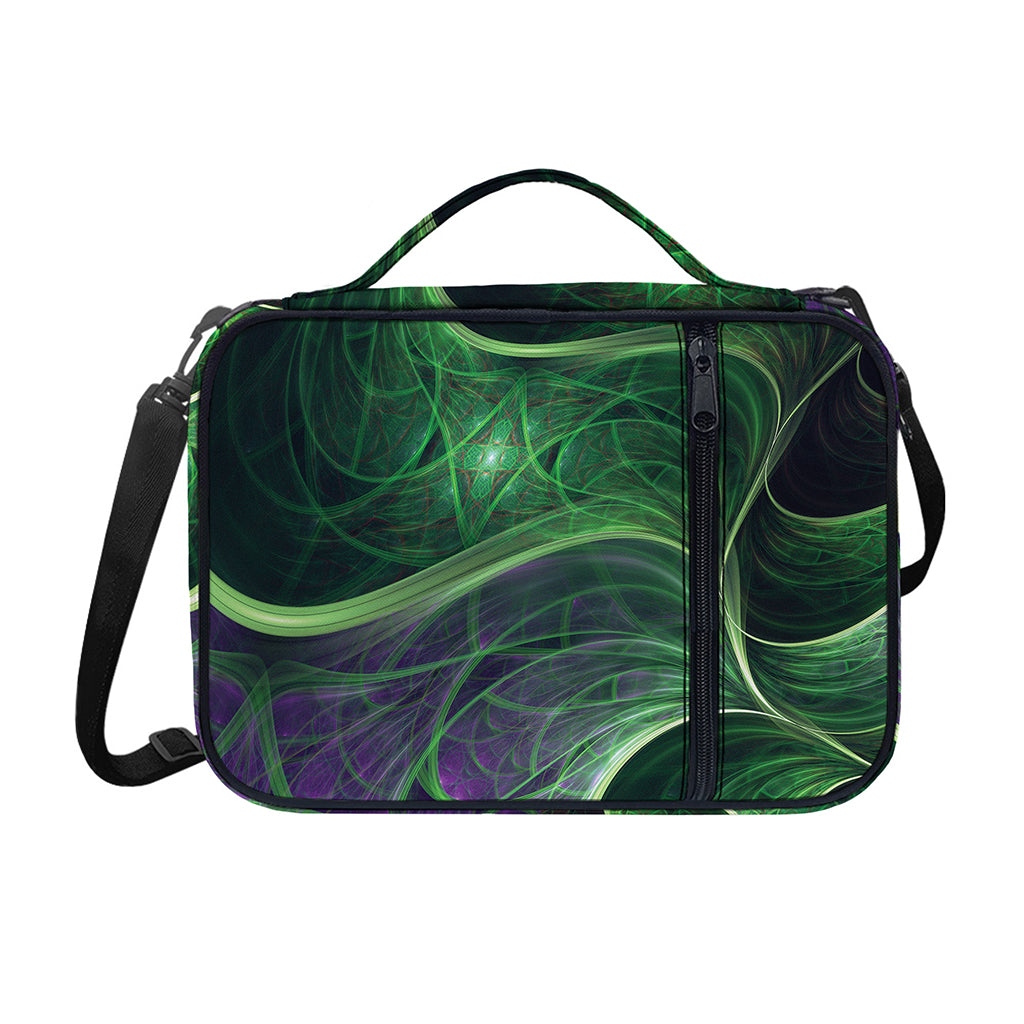 Green Fractal Print Shoulder Strap Bible Bag