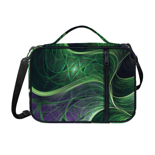 Green Fractal Print Shoulder Strap Bible Bag
