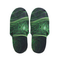 Green Fractal Print Slippers