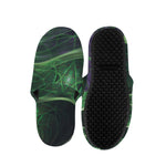 Green Fractal Print Slippers