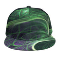 Green Fractal Print Snapback Cap