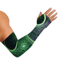 Green Fractal Print Sun Protection Arm Sleeves