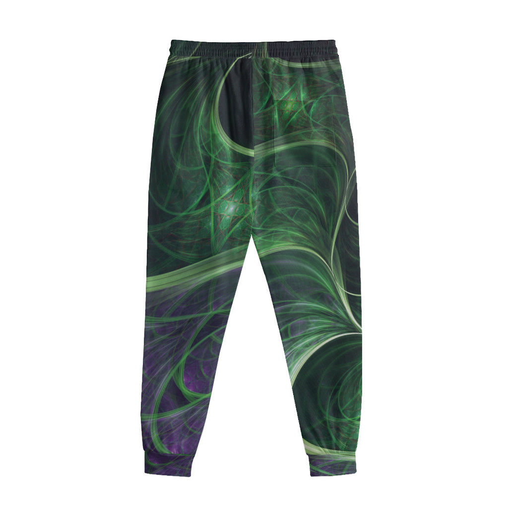 Green Fractal Print Sweatpants