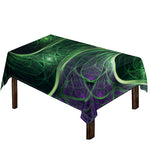 Green Fractal Print Tablecloth
