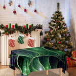 Green Fractal Print Tablecloth
