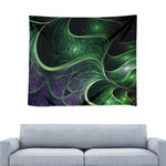 Green Fractal Print Tapestry