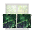 Green Fractal Print Tier Curtains