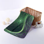 Green Fractal Print Towel