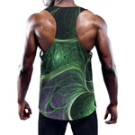 Green Fractal Print Training Tank Top
