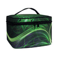 Green Fractal Print Travel Makeup Bag