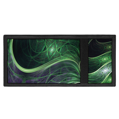 Green Fractal Print Trifold Wallet