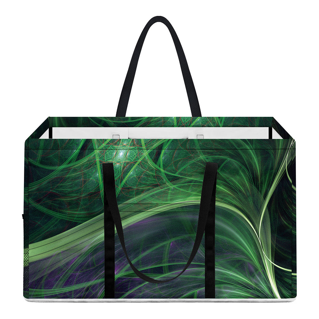 Green Fractal Print Utility Tote Bag