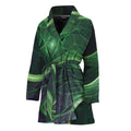 Green Fractal Print Women's Bathrobe