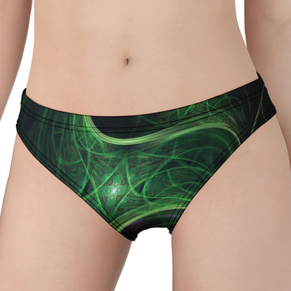 Green Fractal Print Women's Panties