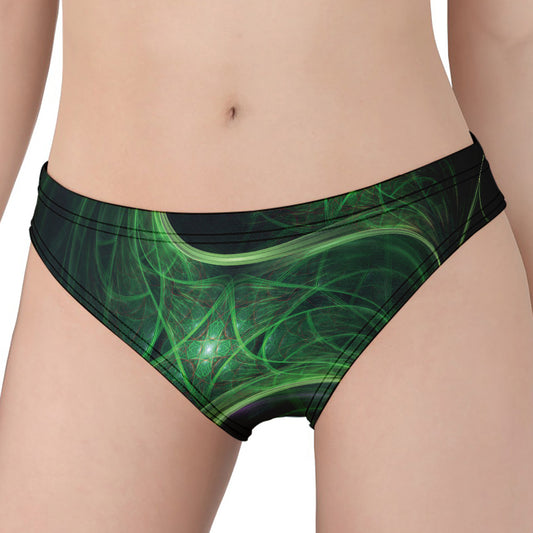 Green Fractal Print Women's Panties