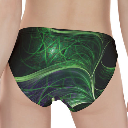 Green Fractal Print Women's Panties