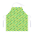 Green Geometric Cube Shape Pattern Print Adjustable Apron