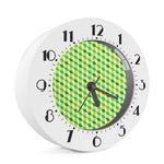 Green Geometric Cube Shape Pattern Print Alarm Clock