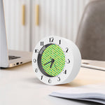 Green Geometric Cube Shape Pattern Print Alarm Clock
