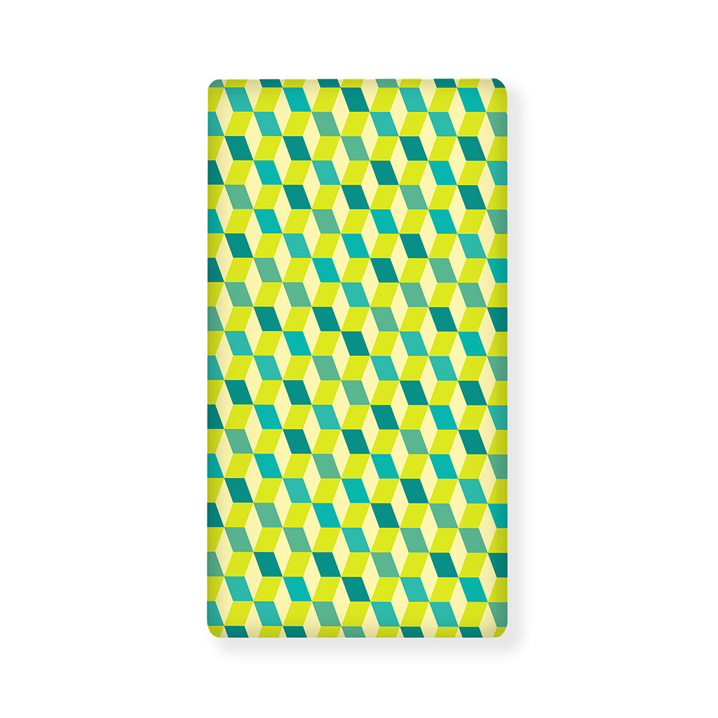 Green Geometric Cube Shape Pattern Print Baby Crib Sheet