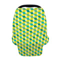Green Geometric Cube Shape Pattern Print Baby Seat Cover