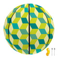 Green Geometric Cube Shape Pattern Print Basketball