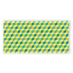 Green Geometric Cube Shape Pattern Print Beach Towel