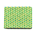 Green Geometric Cube Shape Pattern Print Bifold Wallet