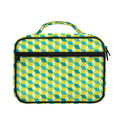 Green Geometric Cube Shape Pattern Print Briefcase Bible Bag
