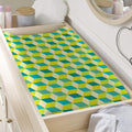 Green Geometric Cube Shape Pattern Print Changing Pad Cover