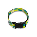 Green Geometric Cube Shape Pattern Print Dog Collar