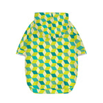 Green Geometric Cube Shape Pattern Print Dog Zip Up Hoodie
