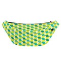 Green Geometric Cube Shape Pattern Print Fanny Pack