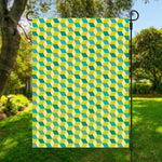 Green Geometric Cube Shape Pattern Print Garden Flag