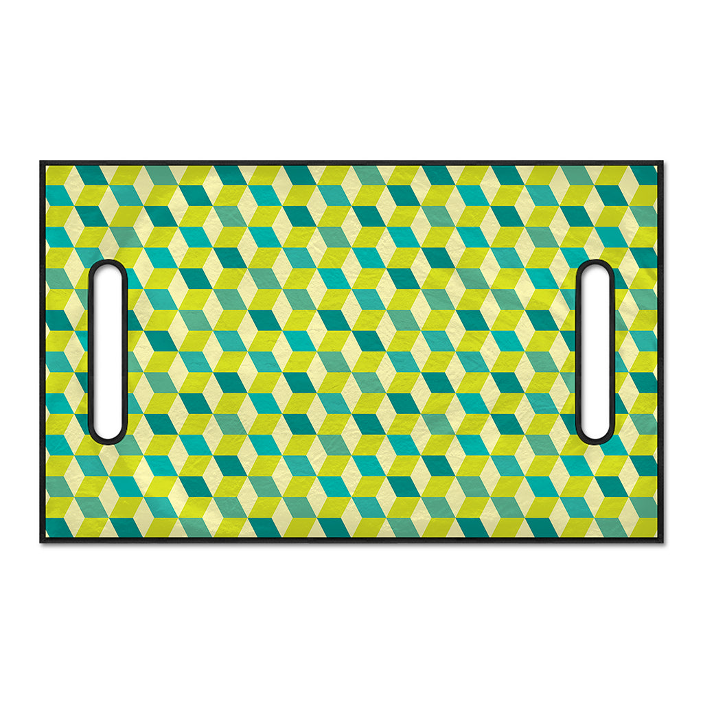 Green Geometric Cube Shape Pattern Print Golf Cart Seat Cover