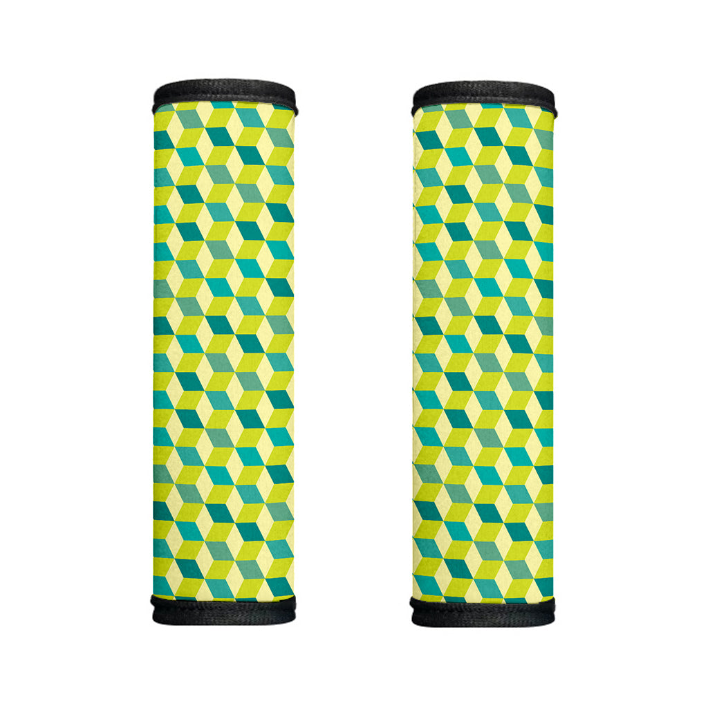 Green Geometric Cube Shape Pattern Print Handle Covers