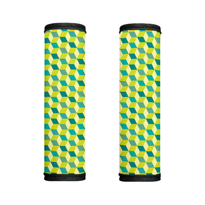 Green Geometric Cube Shape Pattern Print Handle Covers