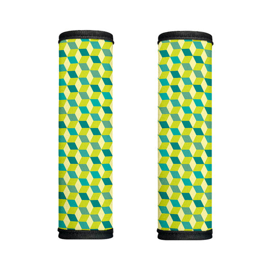Green Geometric Cube Shape Pattern Print Handle Covers