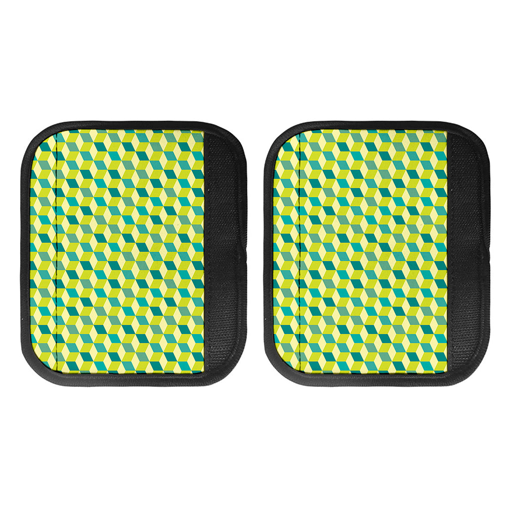 Green Geometric Cube Shape Pattern Print Handle Covers